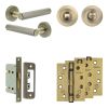 Complete Hex Door Handle Pack - Bathroom - Antique Brass - By Frelan Hardware - JE-C5A3-AB