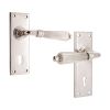 Regency Lever on Backplate Lock Polished Nickel