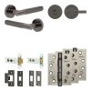 Complete Bari Door Handle Pack - Heavy Duty Tubular Bathroom (Knurled Thumb Turn) - Black Nickel - 76mm / 4-inch Hinges - JE-D31A1-BN