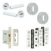 Complete Hex Door Handle Pack - Sashlock - Polished Chrome - 76mm / 3-inch Hinges - JE-C8B8-PC