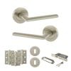 STATUS Alabama Door Handle Pack (3 Lever Lock Set - 3" CE Sashlock, 3" Fire Rated Hinges x3) - Satin Nickel