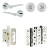 Complete Gio Door Handle Pack - Bathroom Lock (Standard Thumb Turn) - Polished Chrome - 65mm / 3-inch Hinges - JE-E5B3-PC