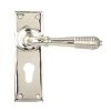 Polished Nickel Reeded Lever Euro Lock Set