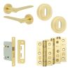 Complete Gio Door Handle Pack - Sashlock - Satin Brass - 76mm / 3-inch Hinges - JE-E8B8-SB
