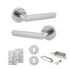 STATUS Carolina Door Handle Pack (3 Lever Lock Set - 2.5" CE Sashlock, 4" Slim Knuckle Hinges x2) - Polished Chrome