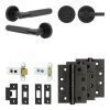 Complete Bari Door Handle Pack - Heavy Duty Tubular Bathroom (Plain Thumb Turn) - Matt Black - 64mm / 4-inch Hinges - JE-D30A2-MB