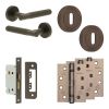 Complete Venice Door Handle Pack - Sashlock - Dark Bronze - 65mm / 4-inch Hinges - JE-F7A8-DB