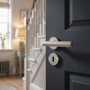 Complete Hex Door Handle Pack - Sashlock - Satin Nickel - 65mm / 4-inch Hinges - JE-C7A8-SN