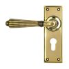 Aged Brass Hinton Lever Euro Lock Set