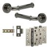 Complete Classic Door Handle Pack - Internal Doors - Black Nickel - 64mm / 4-inch Hinges - JE-A1A-BN