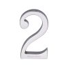 Heritage Brass Numeral 2 Concealed Fix 76mm (3") Polished Chrome finish