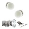 Old English Skipton Door Knob Pack (Lock Set - Horizontal Sashlock, 4" Fire Rated Hinges x3) - Polished Chrome