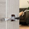 Senza Pari Guido Lever Door Handle on Flush Square Rose - Polished Chrome (Pair)