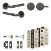 Complete Midtown Door Handle Pack - Heavy Duty Tubular Bathroom (Plain Thumb Turn) - Black Nickel - 102mm / 3-inch Hinges - JE-G32B2-BN