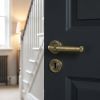 Complete Midtown Door Handle Pack - Sashlock - Antique Brass - 65mm / 4-inch Hinges - JE-G7A8-AB