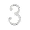 Jedo 75mm Screw Fix Numerals Satin Chrome No. 3 - By Frelan Hardware - JNSC-3