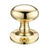 Zoo Hardware Oval Mortice Knob Furniture 62.5mm Rose dia. - Polished Brass