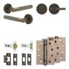 Complete Bari Door Handle Pack - Heavy Duty Tubular Bathroom (Plain Thumb Turn) - Dark Bronze - 76mm / 4-inch Hinges - JE-D31A2-DB
