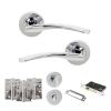 STATUS Arizona Door Handle Pack (Bathroom Set - 2.5" CE Bathroom Lock, 4" Fire Rated Hinges x3) - Polished Chrome