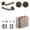 Complete Classic Door Handle Pack - Heavy Duty Tubular Bathroom (Standard Thumb Turn) - Dark Bronze - 102mm / 4-inch Hinges - JE-A32A3-DB