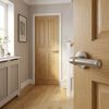 Complete Classic Door Handle Pack - Heavy Duty Latch - Satin Nickel - 64mm / 3-inch Hinges - JE-A20B-SN