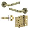 Complete Midtown Door Handle Pack - Internal Doors - Antique Brass - By Frelan Hardware - JE-G3A-AB