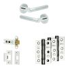 Complete Venice Door Handle Pack - Heavy Duty Latch - Polished Chrome - 76mm / 3-inch Hinges - JE-F21B-PC