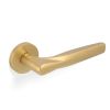 Valli SOM New York Lever on Round Rosette - Satin Brass PVD