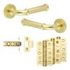 Complete Classic Door Handle Pack - Internal Doors - Satin Brass - 64mm / 3-inch Hinges - JE-A1B-SB
