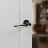 Senza Pari Laviano Lever Door Handle on Minimal Round Rose - Urban Dark Bronze (Pair)