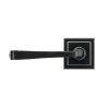 Black Avon Round Lever on Rose Set (Square)