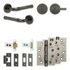 Complete Midtown Door Handle Pack - Heavy Duty Tubular Bathroom (Plain Thumb Turn) - Black Nickel - 64mm / 4-inch Hinges - JE-G30A2-BN