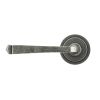 Pewter Avon Round Lever on Rose Set (Art Deco) - Unsprung