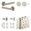 Complete Bari Door Handle Pack - Heavy Duty Tubular Bathroom (Plain Thumb Turn) - Satin Nickel - 64mm / 4-inch Hinges - JE-D30A2-SN