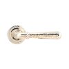 Polished Nickel Hammered Newbury Lever on Rose Set (Art Deco)