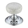 Zoo Hardware Porcelain Mortice Knob - Grey Crackle / Polished Chrome