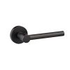 Oro & Oro Stradi Lever Door Handle on Round Rose - Matt Black (Pair)