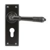 Aged Bronze Reeded Lever Euro Lock Set