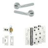 Complete Bari Door Handle Pack - Heavy Duty Latch - Polished Chrome - 64mm / 4-inch Hinges - JE-D20A-PC