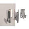 AGB Wave Flush Pocket Door Handle & Bathroom Lock Set - Matt Black
