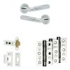 Complete Bloom Door Handle Pack - Heavy Duty Latch - Polished Chrome - 76mm / 3-inch Hinges - JE-B21B-PC