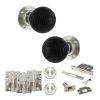 Old English Whitby Door Knob Pack (Lock Set - 3" Latch & Deadlock, 4" Fire Rated Hinges x3) - Polished Nickel