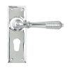 Polished Chrome Reeded Lever Euro Lock Set