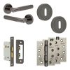 Complete Bari Door Handle Pack - Sashlock - Black Nickel - 65mm / 4-inch Hinges - JE-D7A8-BN