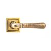 Aged Brass Hammered Newbury Lever on Rose Set (Square) - Unsprung