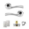 STATUS Texas Door Handle Pack (Latch Set - 2.5" CE Latch, 4" Slim Knuckle Hinges x2) - Polished Chrome