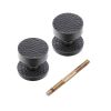 Hammered Knurlmond Mortice Door Knob Matt Black