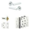 Complete Hex Door Handle Pack - Heavy Duty Latch - Polished Chrome - 76mm / 4-inch Hinges - JE-C21A-PC