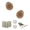 Old English Bridlington Door Knob Pack (Lock Set - Horizontal Sashlock, 3" Fire Rated Hinges x3) - Satin Nickel