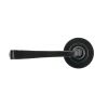 Black Avon Round Lever on Rose Set (Plain)
